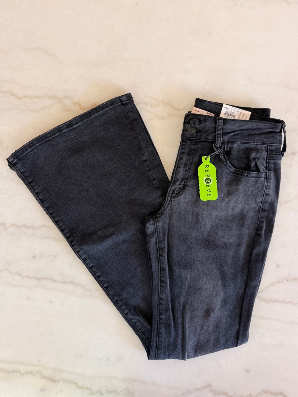 SO Black Washed Flare Jeans